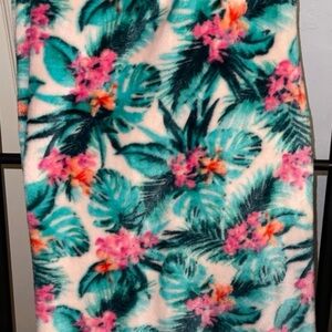 Home Essentials Tropical Floral Blanket - Teal and Pink